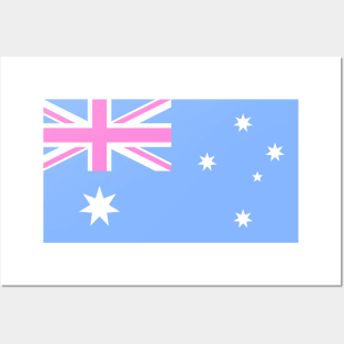 Australia Flag Baby Pink Posters and Art